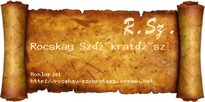 Rocskay Szókratész névjegykártya